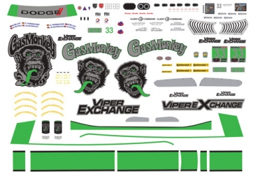 Preview: Decal Dodge Viper GasMonkey Daytona 2016 #33  scale 1/32