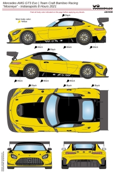 Preview: 1/24 Mercedes AMG GT3 Evo Team Craft Bamboo Racing "Mooneye" Indianapolis 8 Hours 2021 (LB24088 LBProduction)