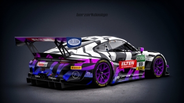Preview: Decal Porsche 911 991 GT3 R Team Iron Force by Ring Police #69 2018 Purple