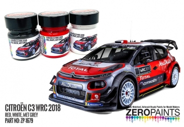 Citroën C3 WRC 2018 Red - White - Metallic Grey Paint Set 3x30ml ZP-1679