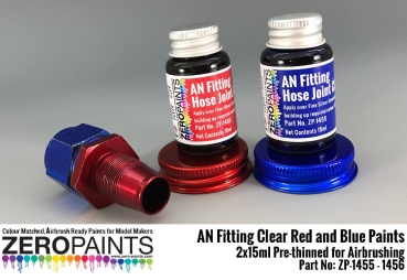 AN Fitting (Hose Joints/Ends) Clear Red and Blue Paints 2x30ml ZP-1455