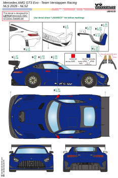 Preview: 1/24 Decal Mercedes AMG GT3 Evo - Team Verstappen Racing NLS 2026 - NLS2026 (24132 LBProduction)