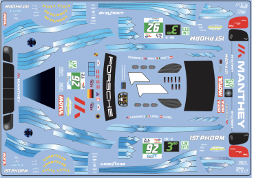 Decal Porsche 911 991 GT3 R 1st PHORM Manthey Le Mans 2025 #92