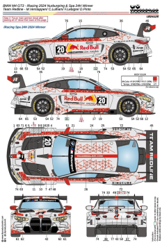 Preview: 1/24 Decal BMW M4 GT3 - Team Verstappen iRacing Nurburgring 2024 / SPA 24H Team Redline  (LB24125 LBProduction)