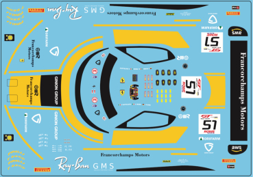 Decal Ferrari 296 GT3 296-Francorchamps Motors 2025 - # 51