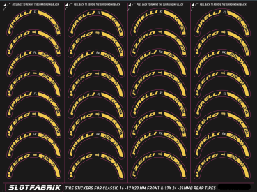 Tire / Reifen Decal Sticker Set PIRELLI DTM Scale 1:32