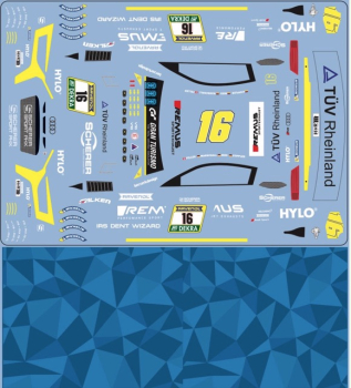 Preview: Decal 1:24  Audi R8 GT3 evo team Phoenix - Scherer Nürburgring 2024 #16 FFSFD1003v59