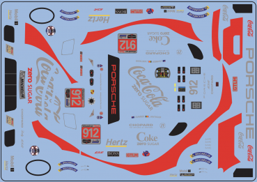 Decal Porsche 911 991 RSR IMSA #911  Road America Cola Coke-Zero  blk rd  scale 1:32  FFSFD1019v39