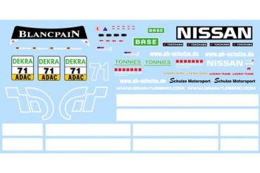 Decal Nissan GTR Schulze Motorsport #71 Scale 1/32