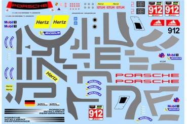 Decal Porsche 911 991 RSR #912 2014