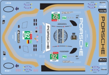 Decal Porsche 911 991 RSR #92 LM 2019