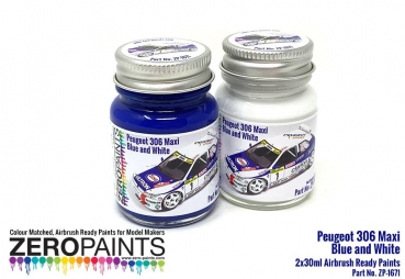 Preview: Peugeot 306 Maxi 1996 Rally Monte Carlo Blue/White Paint Set 2x30ml