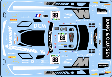 Decal Merc AMG -Mercedes-AMG AKKA ASP Team #88