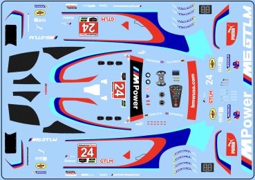 Decal BMW M6 - GT3 - Laguna Seca - # 24 Team RLL