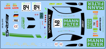 Preview: Decal Merc AMG GT3 HTP Motorsport Mann Filter #84 Mamba SPA