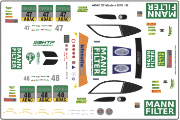 Preview: Decal Merc AMG GT3 HTP Motorsport Mann Filter ADAC #48 _#47 Mamba Scale 1:32