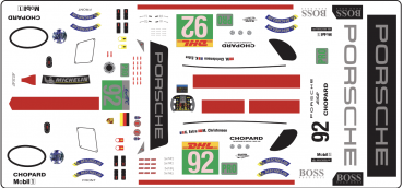 Decal Porsche 911 991 RSR #92 2021 WEC