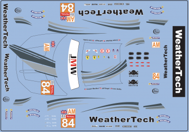 Decal Ferrari F 488 GTE - JMW Weathertech - Le Mans 2018 - # 84