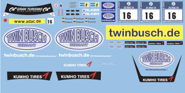 Decal Audi R8 GT3 Twinbusch #16 - 24h Ring 2013