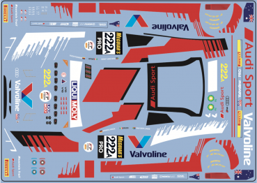 Decal Audi R8 LMS GT3 Evo Team Valvoline Australia #222a. 2019