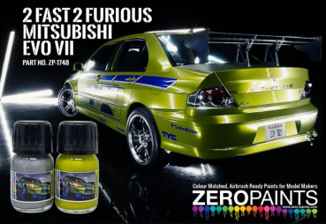  Fast 2 Furious Mitsubishi Evo VII Green/Yellow & Silver Paint Set 2x30ml ZP-1748