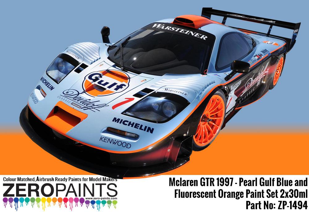 Mclaren F1 Gtr 1997 Pearl Gulf Blue And Fluorescent Orange Paints 2x30ml