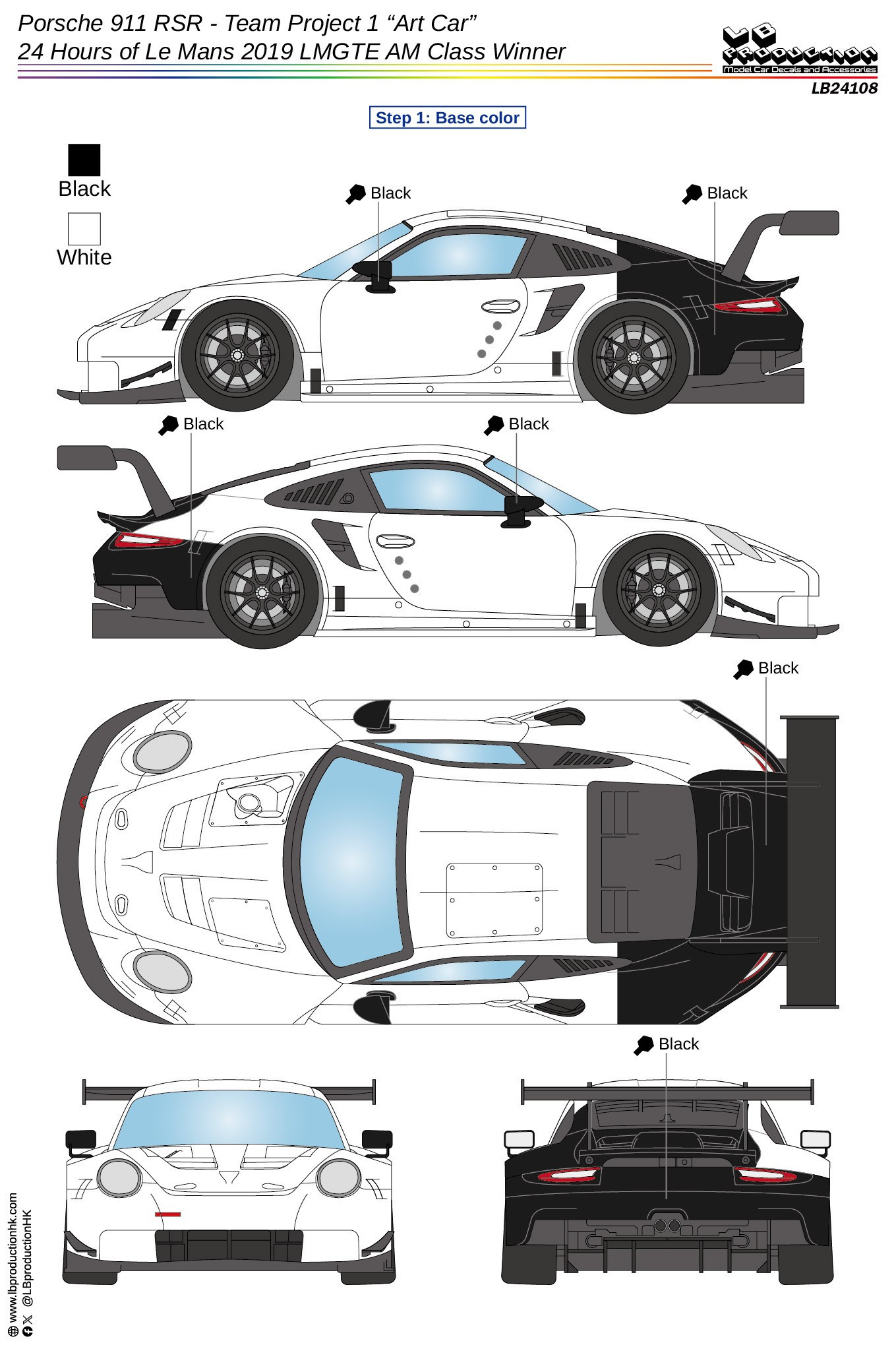 1/24 Porsche 911 RSR - Team Project 1 