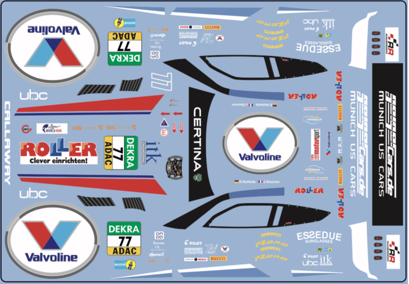 Decal Corvette C7R Roller ADAC #77