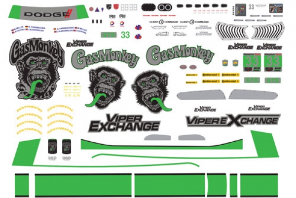Decal Dodge Viper GasMonkey Daytona 2016 #33 Scale 1/32
