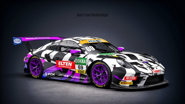 Decal Porsche 911 991 GT3 R Team Iron Force by Ring Police #69 2019