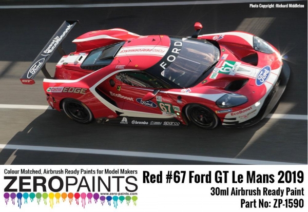 Ford GT #67  Lemans 2019 Red Zero Colour Matched Paints 30ml