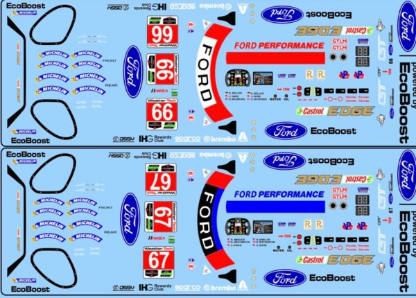 Decal Ford GT 2019 #67 Daytona Test