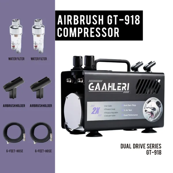 Gaahleri Dual Drive GT-918 Airbrush-Kompressor EU