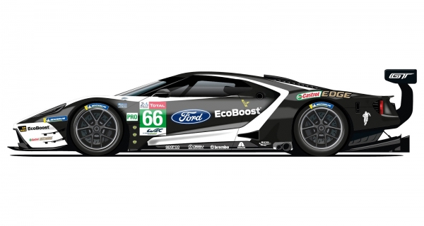 Ford GT Mens Race Car Graphic T-Shirt World Endurance Championship Race Team