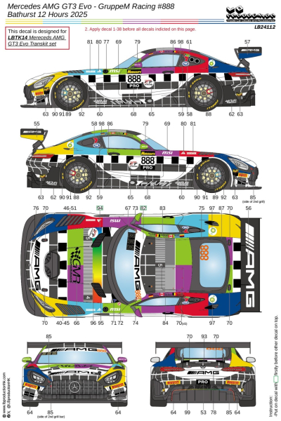1/24 Mercedes AMG GT3 Evo GruppeM Racing #888 