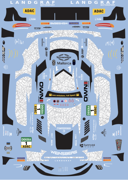 Decal Mercedes AMG GT Evo Landgraf Motorsports ADAC GT Masters all scales FFSFD1053v68