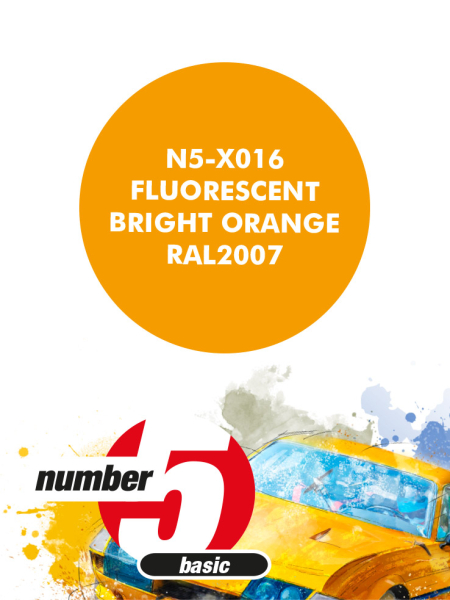 Number5 Fluorescent Bright Orange RAL2007 – 30ml Number5 paint Slotfabrik