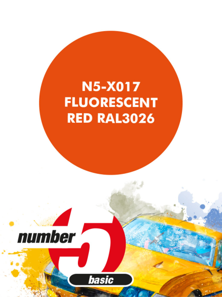 Number5 Fluorescent Red RAL3026 – 30ml Number5 paint Slotfabrik