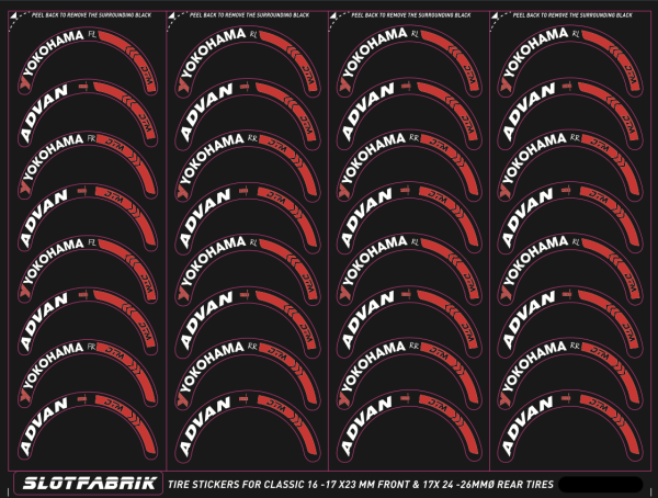 Tire / Reifen Decal Sticker Set YOKOHAMA ADVAN DTM Style