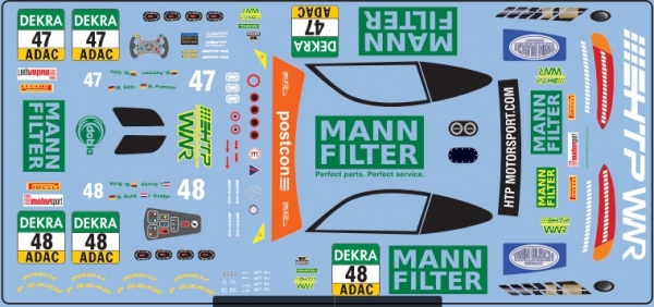 Decal Merc AMG GT3 evo WNR Motorsport Mann Filter ADAC #48 _#47 Mamba scale