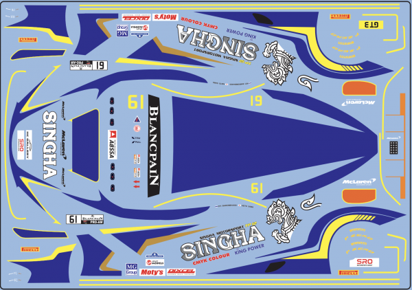 Decal ABSSA Motorsport McLaren 720S GT3 #61