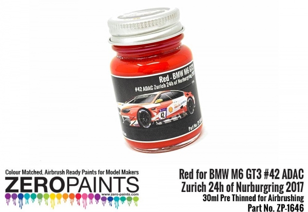 BMW M6 GT3 42 Zurich 24h Of Nurburgring 2017 Red Paint 30ml