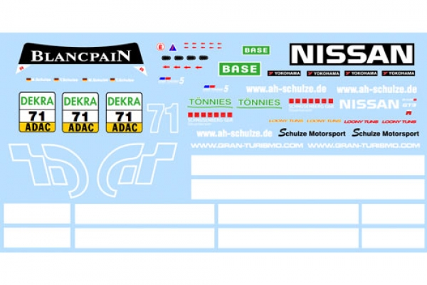 Decal Nissan GTR Schulze Motorsport #71 Scale 1/32