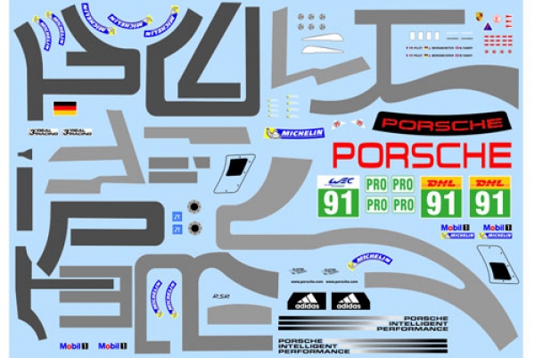 Decal Porsche 911 991 RSR #91 2014