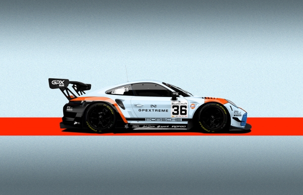 Decal Porsche 911 991 RSR GPX  Racing Gulf Imola  #36 2020