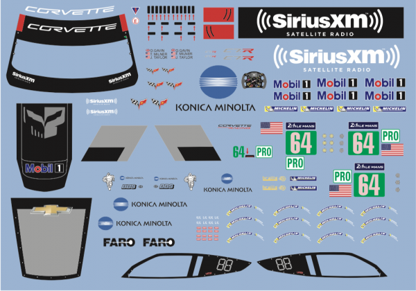 Decal Corvette C7R Sirius #64