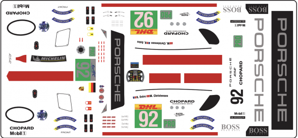 Decal Porsche 911 991 RSR #92 2021WEC