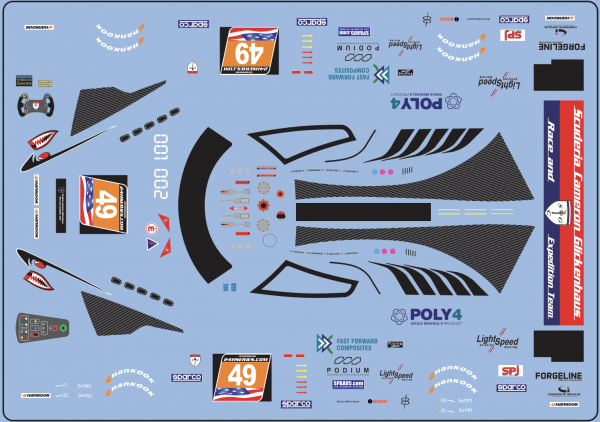 Decal SCG003 Glickenhaus COTA 2018 #49