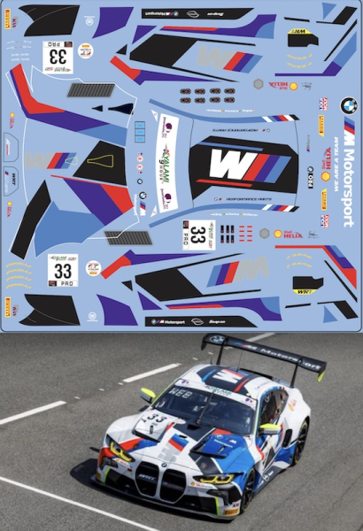 Decal BMW M4 GT3 BMW M Team WRT Kyalami 9H #33 Scale 1:32
